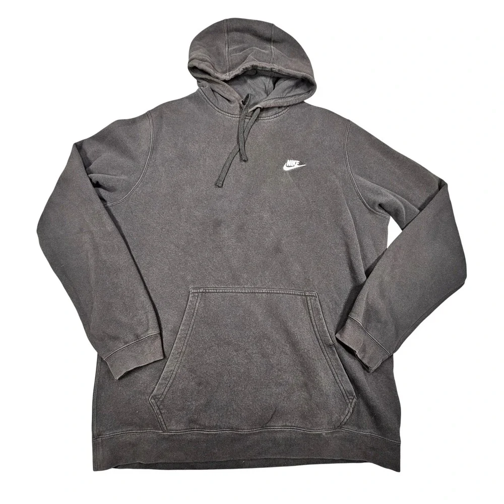 Nike Club Fleece Hoodie Mens XLT Black‎ Pullover Sweatshirt Big Tall 804346-00A